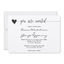 Rustieke Kraft bruiloft uitnodiging, hart kalligra