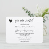 Rustieke Kraft bruiloft uitnodiging, hart kalligra Kaart (Staand voorkant)