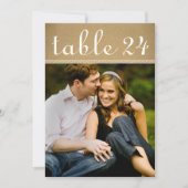 Rustieke Kraft Bruin Bruiloft Foto Tafel Nummer Kaart (Voorkant)