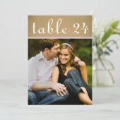 Rustieke Kraft Bruin Bruiloft Foto Tafel Nummer Kaart (Staand voorkant)