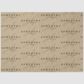 Rustieke Kraft Bruine Handtekening Script  Tissuepapier (Voorkant)