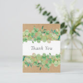 Rustieke Kraft Business Eucalyptus Floral Dank u Bedankkaart (Staand voorkant)