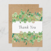 Rustieke Kraft Business Eucalyptus Floral Dank u Bedankkaart (Voorkant / Achterkant)
