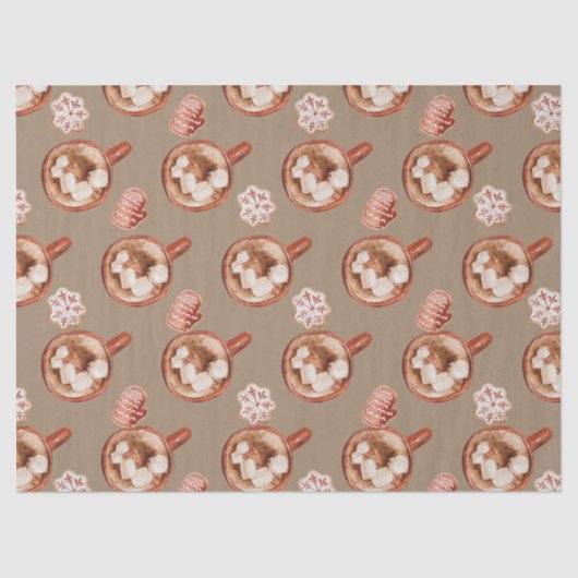 Rustieke Kraft cacao en koekjes Tissuepapier (Voorkant)