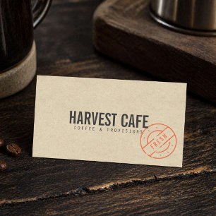Rustieke Kraft Café Coffeeshop Visitekaartje