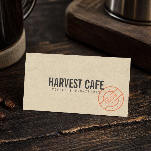 Rustieke Kraft Café Coffeeshop Visitekaartje