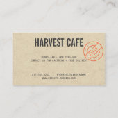 Rustieke Kraft Café Coffeeshop Visitekaartje (Achterkant)