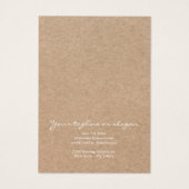  rustieke kraft chique bloemenoorbel display visitekaartje (Achterkant)