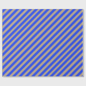 Rustieke Kraft Cobalt Blue Wide Stripe Vakantie Cadeaupapier (Vlak)