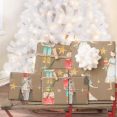 Rustieke Kraft De Notenkraker Ballet Kerstmis Inpakpapier Vel