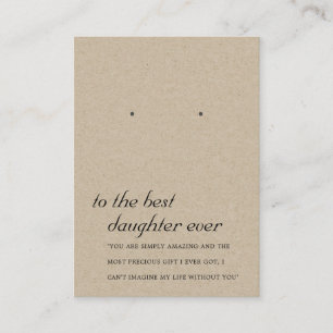 RUSTIEKE KRAFT DOCHTER VRIEND OORRING DISPLAY KAAR PLAATSKAARTJE