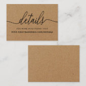 Rustieke Kraft Eenvoudige Script Details Informatiekaartje (Voorkant / Achterkant)