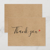 Rustieke Kraft Eenvoudige Script Zakelijke Dank Je Briefkaart (Voorkant / Achterkant)
