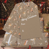 Rustieke Kraft Elegant Sneeuwrijke Winter Dieren V Cadeaulabel