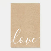 Rustieke Kraft Elegante Moderne Script Boodschap Post-it® Notes (Voorkant)
