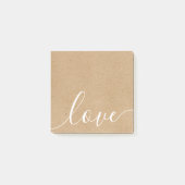 Rustieke Kraft Elegante Script Liefde Post-it® Notes (Voorkant)