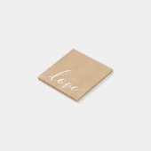 Rustieke Kraft Elegante Script Liefde Post-it® Notes (Schuin)