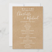 Rustieke Kraft Elegante Trouwprogramma Script (Voorkant)