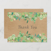 Rustieke Kraft Eucalyptus Bladeren Zakelijk Dank J Briefkaart (Voorkant / Achterkant)