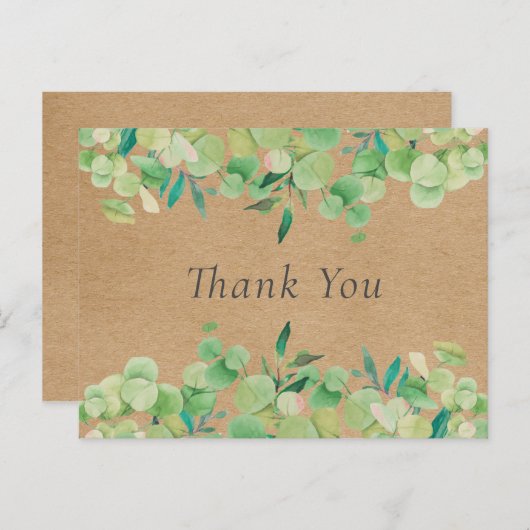 Rustieke Kraft Eucalyptus laat zaken achter dank u Briefkaart (Voorkant / Achterkant)