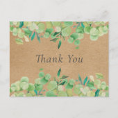 Rustieke Kraft Eucalyptus laat zaken achter dank u Briefkaart (Voorkant)
