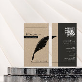 Rustieke Kraft Feather pen penpunt Notaris Public Visitekaartje