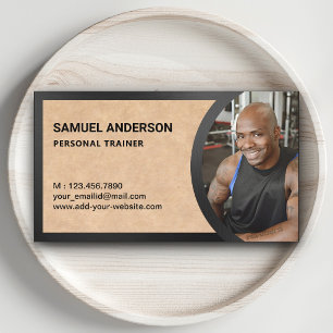 Rustieke Kraft Fitness Persoonlijke Trainer Foto Visitekaartje