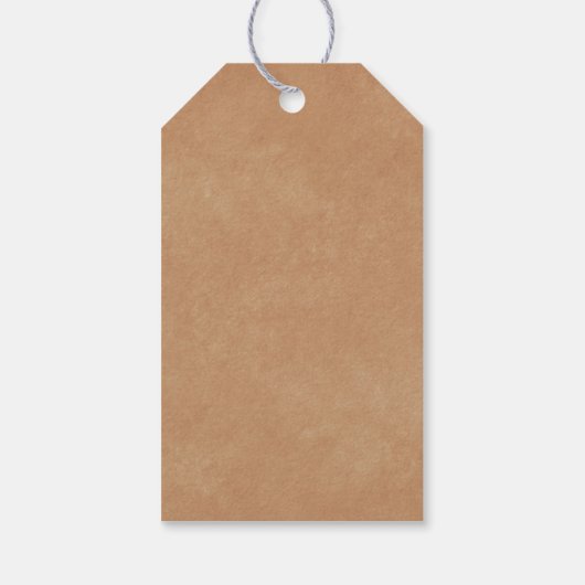 Rustieke Kraft Floral Brown Cream Dank u bruiloft Cadeaulabel (Achterkant)