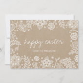 Rustieke Kraft Floral Happy Easter Kaart (Voorkant)