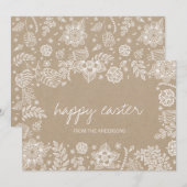Rustieke Kraft Floral Happy Easter Kaart (Voorkant / Achterkant)