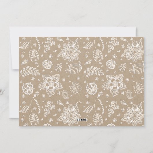 Rustieke Kraft Floral Happy Easter Kaart (Achterkant)