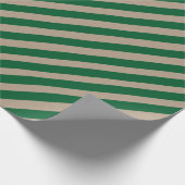 Rustieke Kraft Forest Green Wide Stripe Vakantie Cadeaupapier (Hoek)