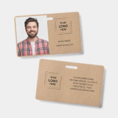 Rustieke Kraft foto-werknemersidentiteit ontwerp Badge (Voor- en achterkant)