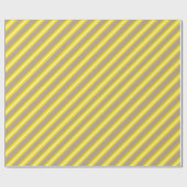 Rustieke Kraft Geel Wit Wide Stripe Vakantie Cadeaupapier (Vlak)