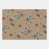 Rustieke Kraft gemengde sparren dennenappels rode  Inpakpapier Vel (Voorkant)