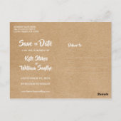 Rustieke Kraft Gold Heart Kalender Save the Date Briefkaart (Achterkant)