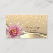 Rustieke Kraft, Gouden Confetti, Waterverf Lotus Visitekaartje (Voorkant)