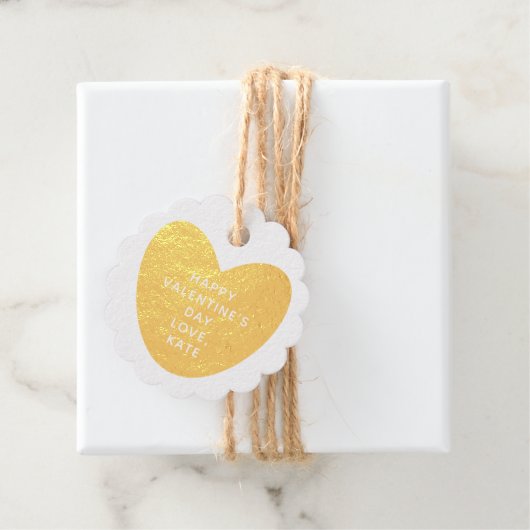 Rustieke kraft gouden hart aangepaste Valentijnsda Bedankjes Labels (Met doos)