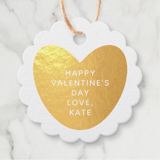 Rustieke kraft gouden hart aangepaste Valentijnsda Bedankjes Labels (Voorkant)