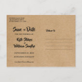 Rustieke Kraft Gouden Hart Kalender Bewaar de Datu Aankondigingskaart (Achterkant)