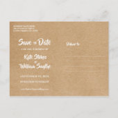 Rustieke Kraft Gouden Hart Kalender Bewaar de Datu Aankondigingskaart (Achterkant)