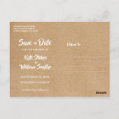 Rustieke Kraft Gouden Hart Kalender Bewaar de Datu Briefkaart (Achterkant)