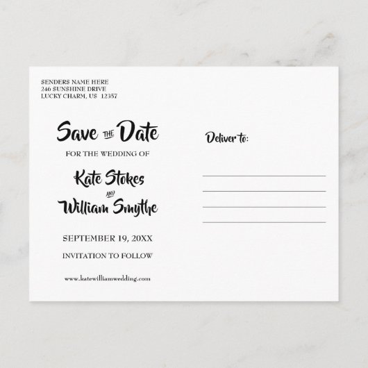 Rustieke Kraft Gouden Hart Kalender Save the Date Aankondigingskaart (Achterkant)