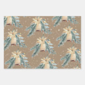 Rustieke Kraft gouden kerstklokken luiden Inpakpapier Vel (Voorkant 2)