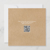 Rustieke Kraft Groene Neutrale QR Code Baby Shower Kaart (Achterkant)