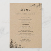 Rustieke Kraft Hand-getrokken bergen & dennen brui Menu (Voorkant)