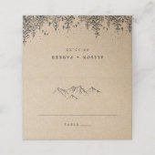 Rustieke Kraft Hand-getrokken bergen & dennen brui Plaatskaartje (Buitenkant ongevouwen)