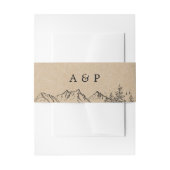 Rustieke Kraft handgetekende bergen & dennenbomen Uitnodigingen Wikkel (Voorkant Voorbeeld)