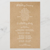 Rustieke Kraft handtekening script huwelijksprogra (Achterkant)