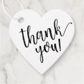 Rustieke Kraft Hart Trouwfeest Dank Je Script Bedankjes Labels (Voorkant)